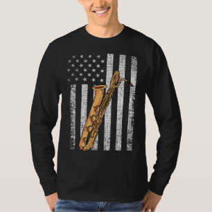 Camiseta Bandera Patriótica Americana Baritone Saxofón Juga