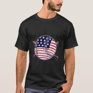 Camiseta Bandera Patriótica Americana Baseball Software Gra