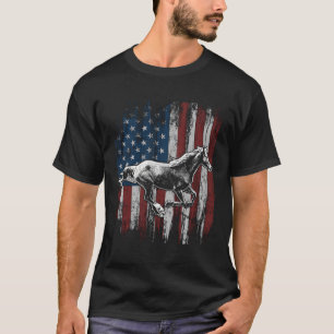 Camiseta Bandera Patriótica Americana Caballo Caballo Cabal