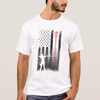 Camiseta Bandera Patriótica Americana Cazadora Bow Regalo D