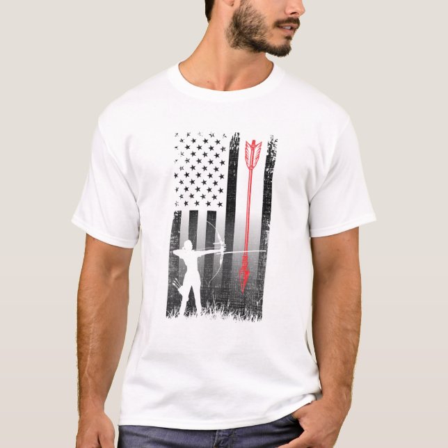 Camiseta Bandera Patriótica Americana Cazadora Bow Regalo D (Anverso)