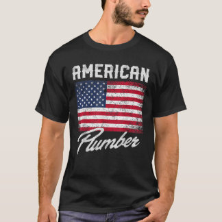 Camiseta Bandera Patriótica Americana de plomero USA para h