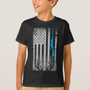 Camiseta Bandera Patriótica Americana Divertida cierva caza