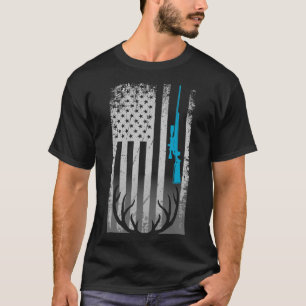 Camiseta Bandera Patriótica Americana Divertida cierva caza