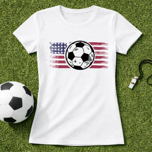 Camiseta Bandera Patriótica Americana Fútbol; Gráfico de Fú