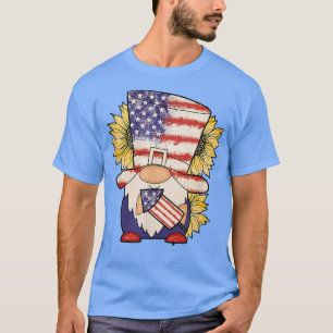 Camiseta Bandera Patriótica Americana Gnome - 4 de julio