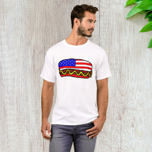 Camiseta Bandera Patriótica Americana Perro caliente