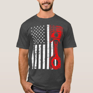 Camiseta Bandera Patriótica Americana Piston Muscar Vintage