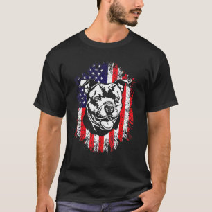 Camiseta Bandera Patriótica Americana Staffy Staffordshire 