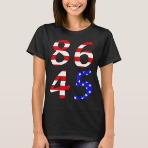 Camiseta Bandera patriótica anti Trump 86 45 en dificultade