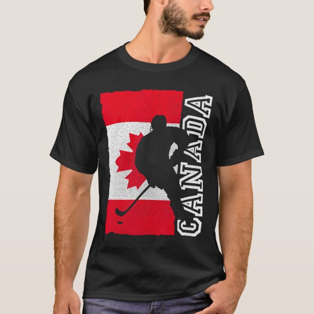 Camiseta Bandera patriótica canadiense de hockey (Anverso)
