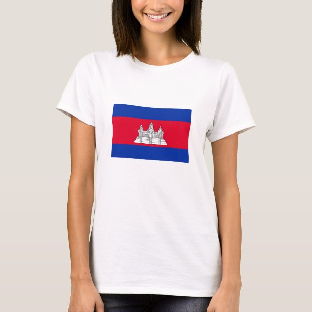 Camiseta Bandera Patriótica De Camboya (Anverso)