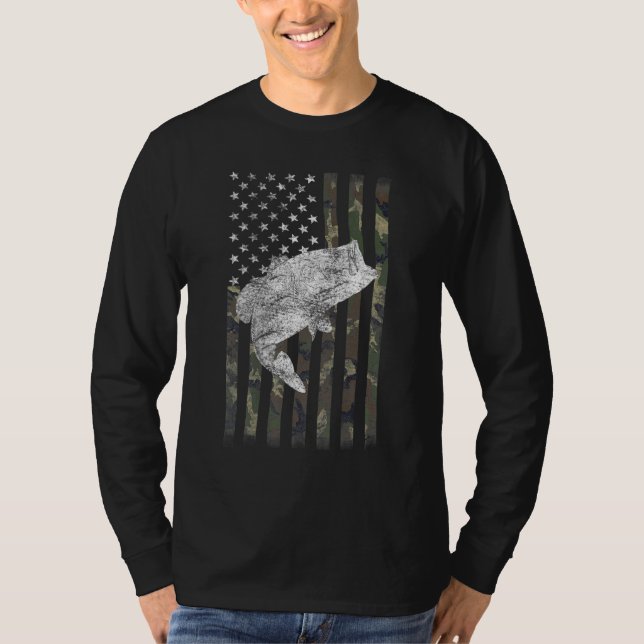 Camiseta Bandera Patriótica De EEUU De Pesca De Peces Ameri (Anverso)