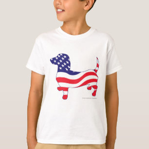 Camiseta Bandera Patriótica de Estados Unidos Dachshund