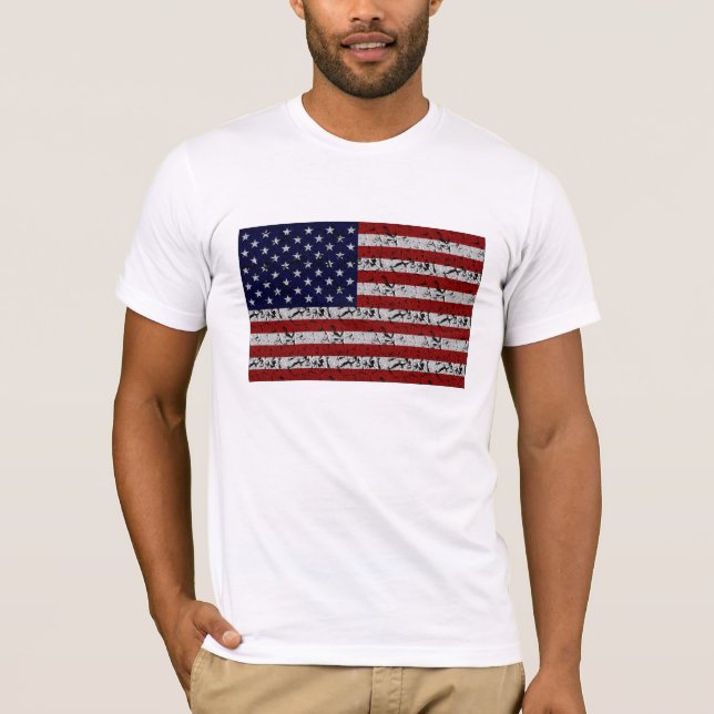 Camiseta Bandera patriótica de los E.E.U.U. del americano (Anverso)