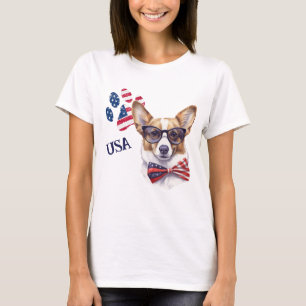 Camiseta Bandera Patriótica de los Estados Unidos Paw Impri
