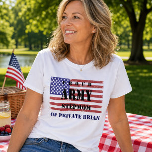Camiseta Bandera Patriótica de Madrastra del Ejército Orgul