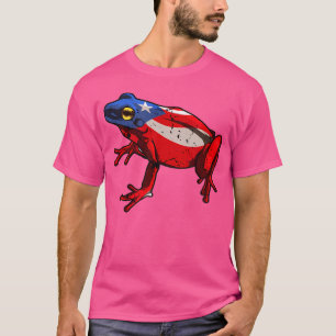 Camiseta Bandera patriótica de Puerto Rico Rana Puero Rican