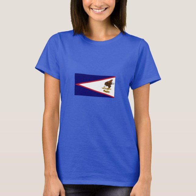 Camiseta Bandera Patriótica de Samoa Americana (Anverso)
