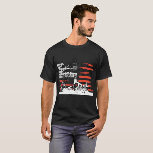 Camiseta Bandera patriótica del campo petrolífero con ame