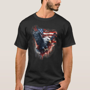 Camiseta Bandera patriótica estadounidense Bald Eagle