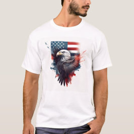 Camiseta Bandera patriótica estadounidense Bald Eagle