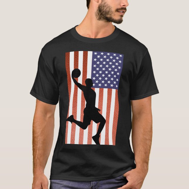 Camiseta Bandera Patriótica Estadounidense Baloncesto Diseñ (Anverso)