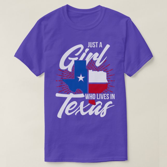 Camiseta Bandera Patriótica Estadounidense Chica de Texas (Diseño del anverso)