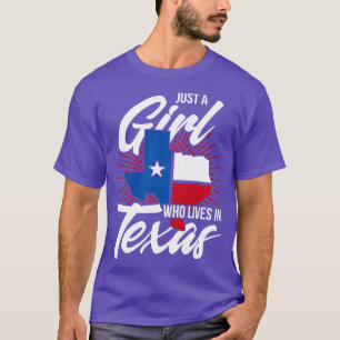 Camiseta Bandera Patriótica Estadounidense Chica de Texas