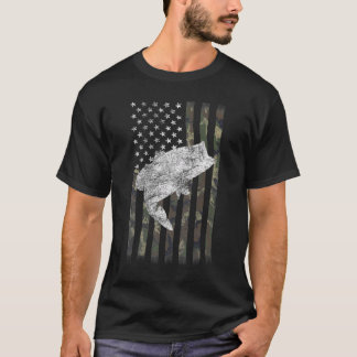 Camiseta Bandera Patriótica Estadounidense De Pesca De Pece