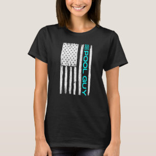 Camiseta Bandera patriótica estadounidense de Pool Guy Vint