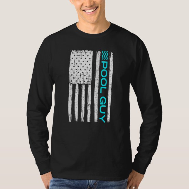 Camiseta Bandera patriótica estadounidense de Pool Guy Vint (Anverso)
