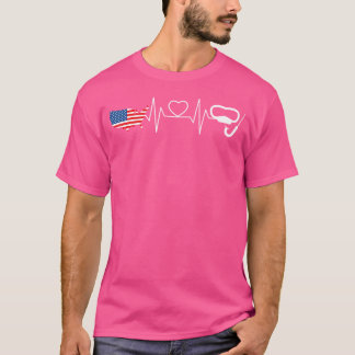 Camiseta Bandera Patriótica Estadounidense De Snorkeling