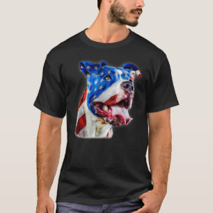 Camiseta Bandera Patriótica Estadounidense De Toro De Tierr