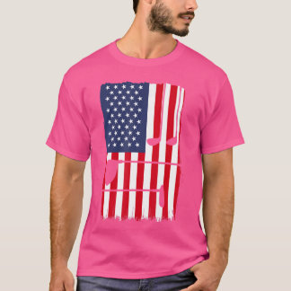 Camiseta Bandera Patriótica Estadounidense Golfista Estados