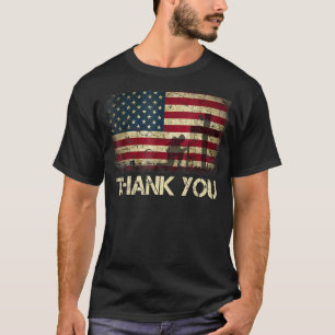 Camiseta Bandera Patriótica Estadounidense Gracias Hombres 