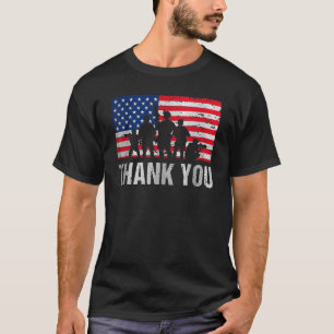 Camiseta Bandera Patriótica Estadounidense Gracias Por Homb