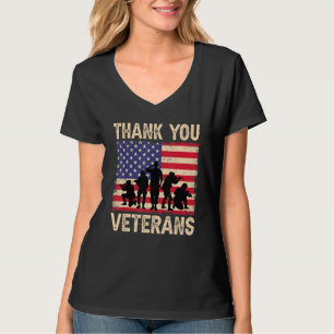 Camiseta Bandera Patriótica Estadounidense Gracias Veterano