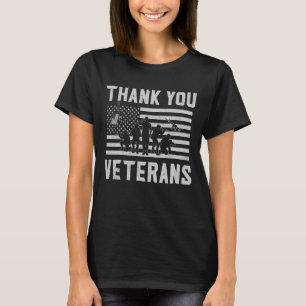 Camiseta Bandera Patriótica Estadounidense Gracias Veterano