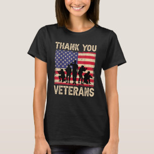 Camiseta Bandera Patriótica Estadounidense Gracias Veterano