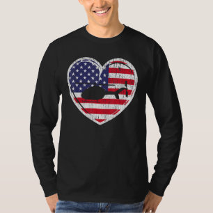 Camiseta Bandera Patriótica Estadounidense Helicóptero Blan