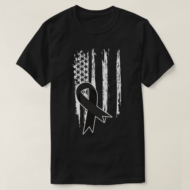 Camiseta Bandera patriótica estadounidense Melanoma Guerrer (Diseño del anverso)