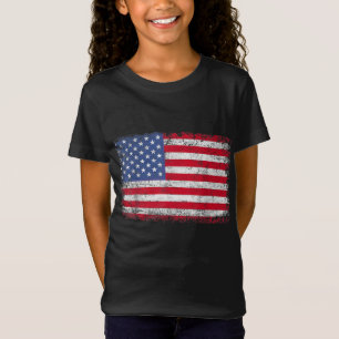 Camiseta Bandera Patriótica Estadounidense Para Hombres Niñ