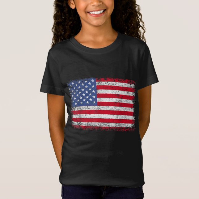 Camiseta Bandera Patriótica Estadounidense Para Hombres Niñ (Anverso)