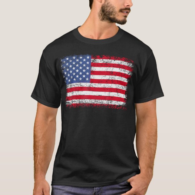 Camiseta Bandera Patriótica Estadounidense Para Hombres Niñ (Anverso)