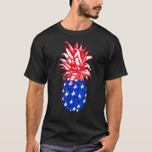 Camiseta Bandera Patriótica Estadounidense Pineapple Mujere