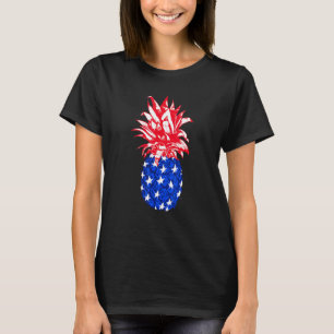 Camiseta Bandera Patriótica Estadounidense Pineapple Mujere