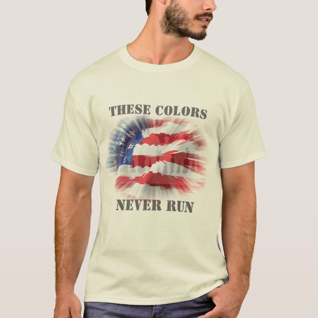 Camiseta Bandera patriótica estadounidense que estos colore (Anverso)