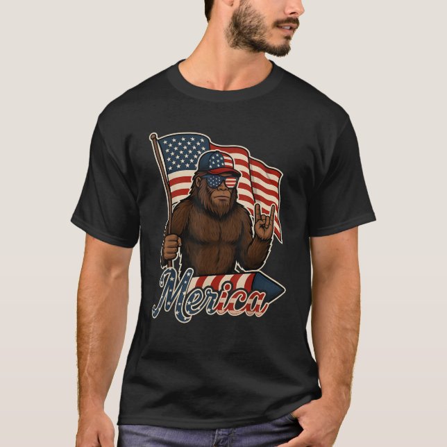 Camiseta Bandera Patriótica Norteamericana De La Roca Meric (Anverso)