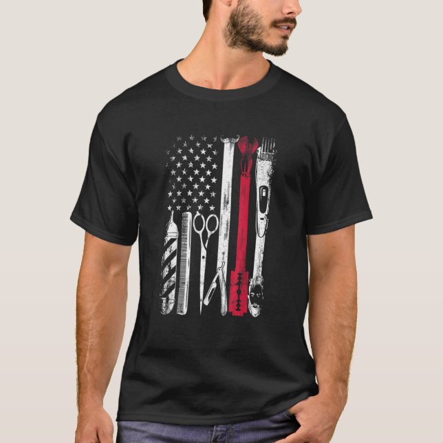 Camiseta Bandera Patriótica Norteamericana Tijeras Blade Ha (Anverso)